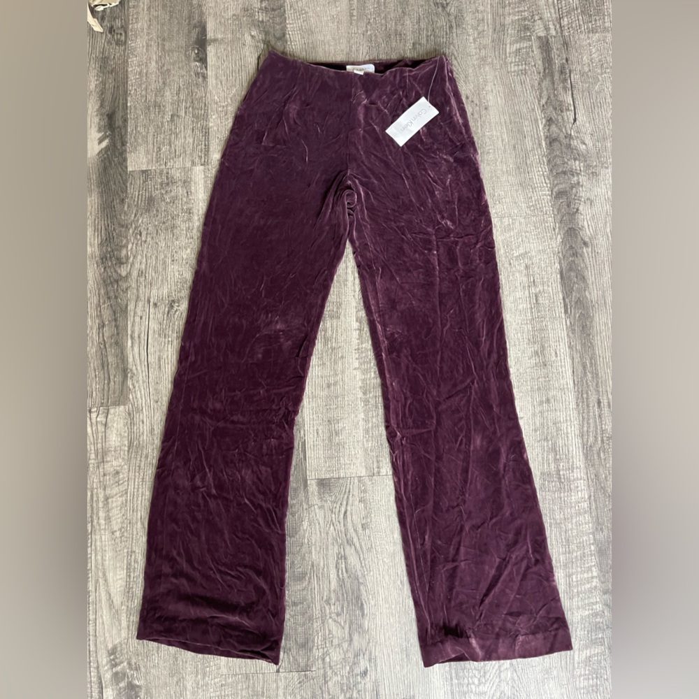 Calvin Klein wide leg velvet pants